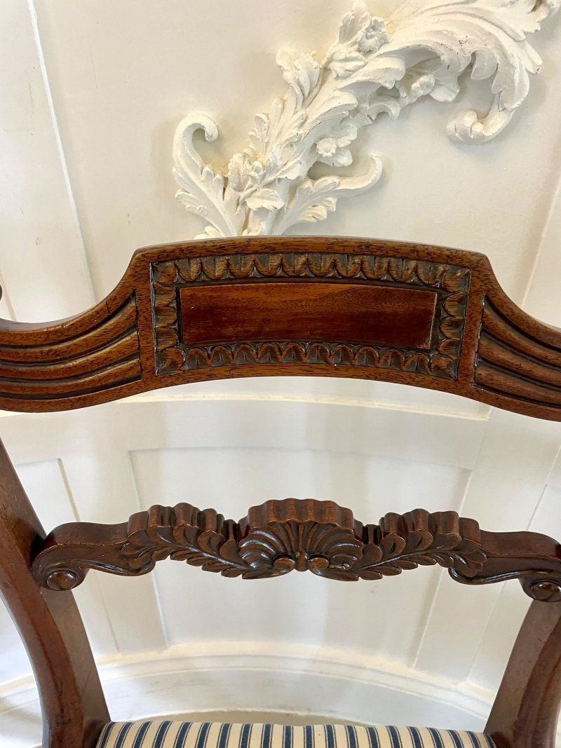 Set of 8 Antique Regency Quality Mahogany Dining Chairs - Image 13